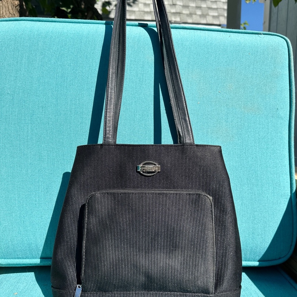 Vintage rare black shoulder bucket bag